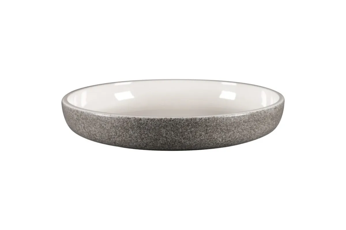 Assiette creuse rond gris porcelaine vitrifiée Ø 25,8 cm stone Ease - RAK Outlet