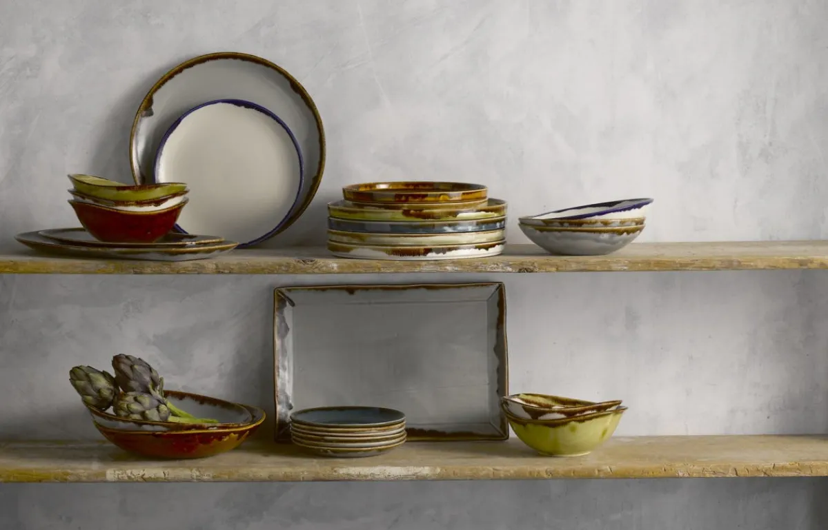 Assiette creuse rond gris porcelaine vitrifiée Ø 27,8 cm Harvest - DUDSON Online