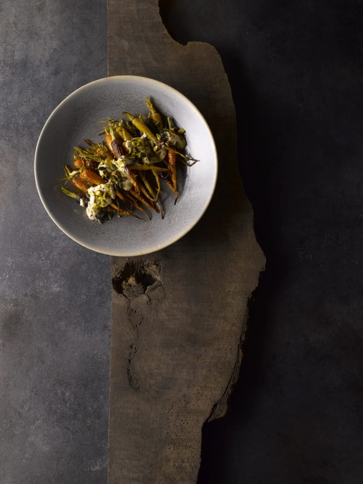 Assiette creuse rond gris porcelaine Ø 24,3 cm Evo Granite - DUDSON Sale