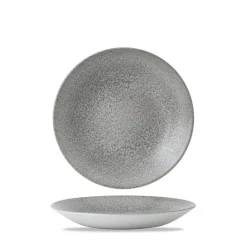 DUDSON Assiette creuse rond gris porcelaine vitrifiée Ø 25,6 cm Evo Origins Best