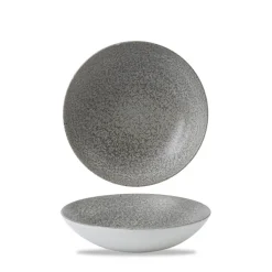 DUDSON Assiette creuse rond gris porcelaine vitrifiée Ø 24,8 cm Evo Origins Sale