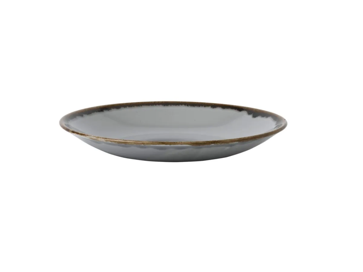 Assiette creuse rond gris porcelaine vitrifiée Ø 25,6 cm Harvest - DUDSON Clearance