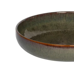 Assiette creuse rond Marron Bleu grès émaillé Ø 22 cm Amber - ACCOLADE Outlet