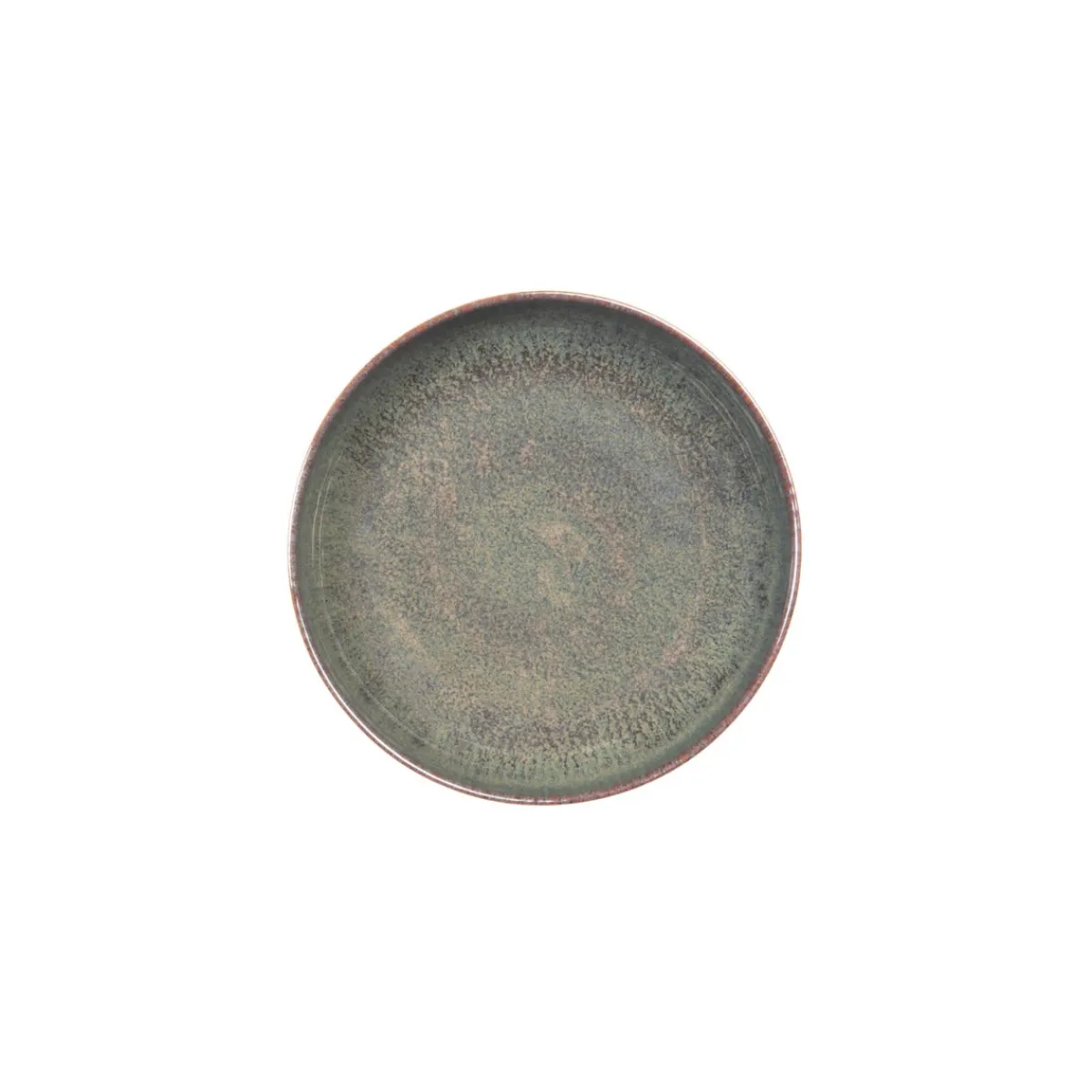 Assiette creuse rond Marron Bleu grès émaillé Ø 22 cm Amber - ACCOLADE Outlet