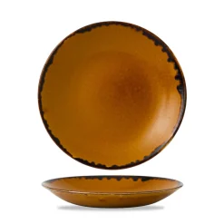 Assiette creuse rond marron porcelaine vitrifiée Ø 27,8 cm Harvest - DUDSON Online