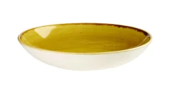 CHURCHILL Assiette creuse rond Mustard porcelaine vitrifiée Ø 18,2 cm Stonecast Mustard Best