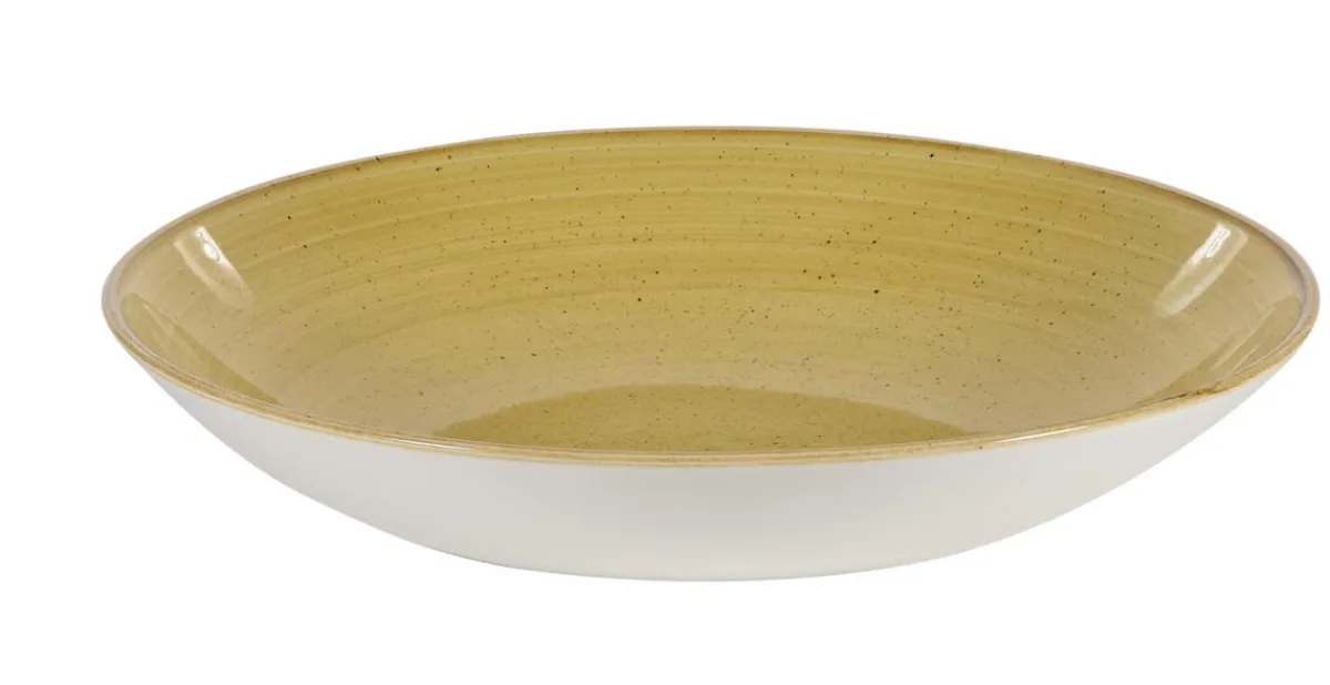 CHURCHILL Assiette creuse rond Mustard porcelaine vitrifiée Ø 31 cm Stonecast Mustard New