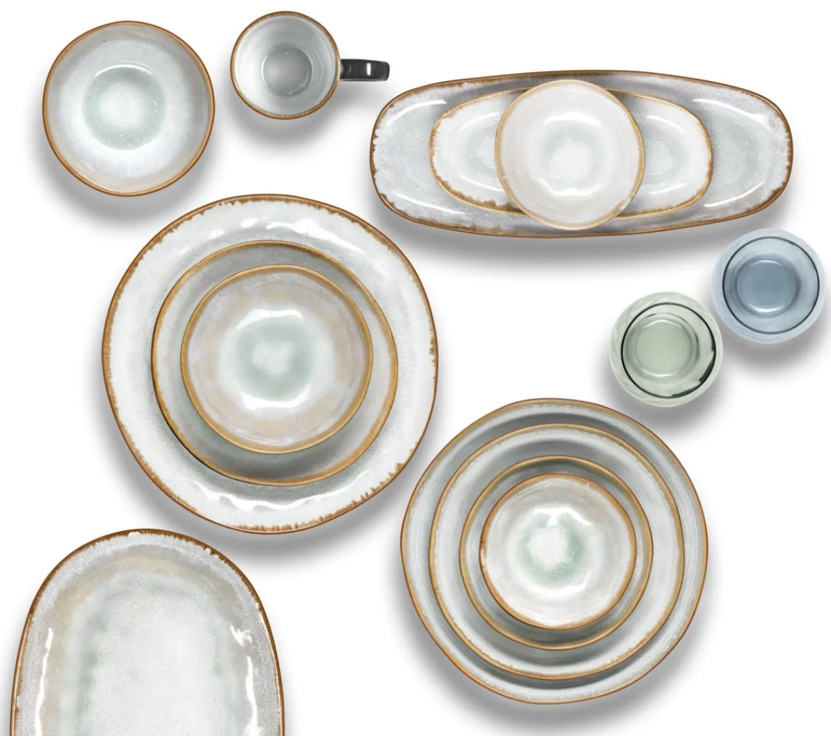MEDARD DE NOBLAT Assiette creuse rond nacre grès émaillé Ø 19,5 cm Shadow