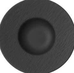 VILLEROY & BOCH Assiette creuse rond noir porcelaine Ø 29 cm The Rock