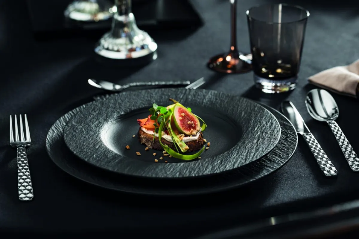 VILLEROY & BOCH Assiette creuse rond noir porcelaine Ø 29 cm The Rock
