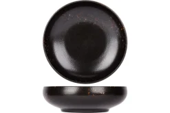 PROOF Assiette creuse rond noir porcelaine Ø 19 cm Etna
