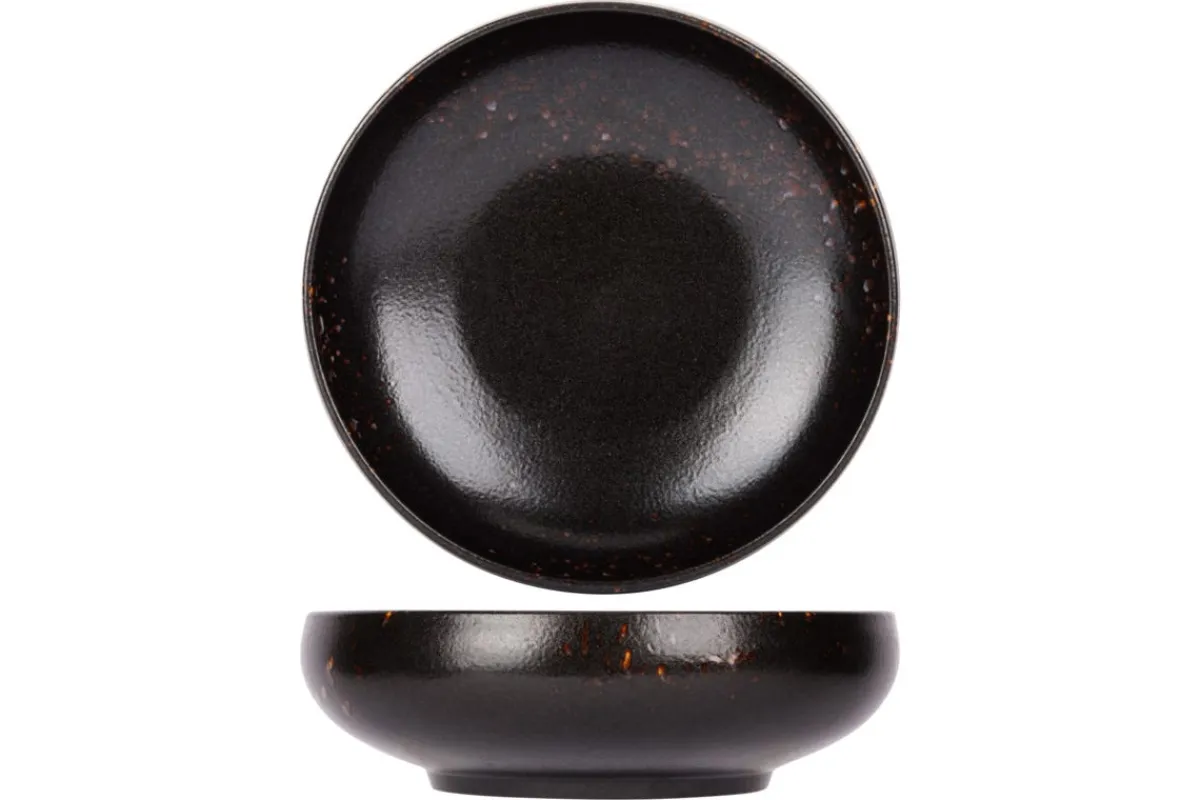 PROOF Assiette creuse rond noir porcelaine Ø 19 cm Etna