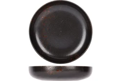 Assiette creuse rond noir porcelaine Ø 16 cm Etna - PROOF Online