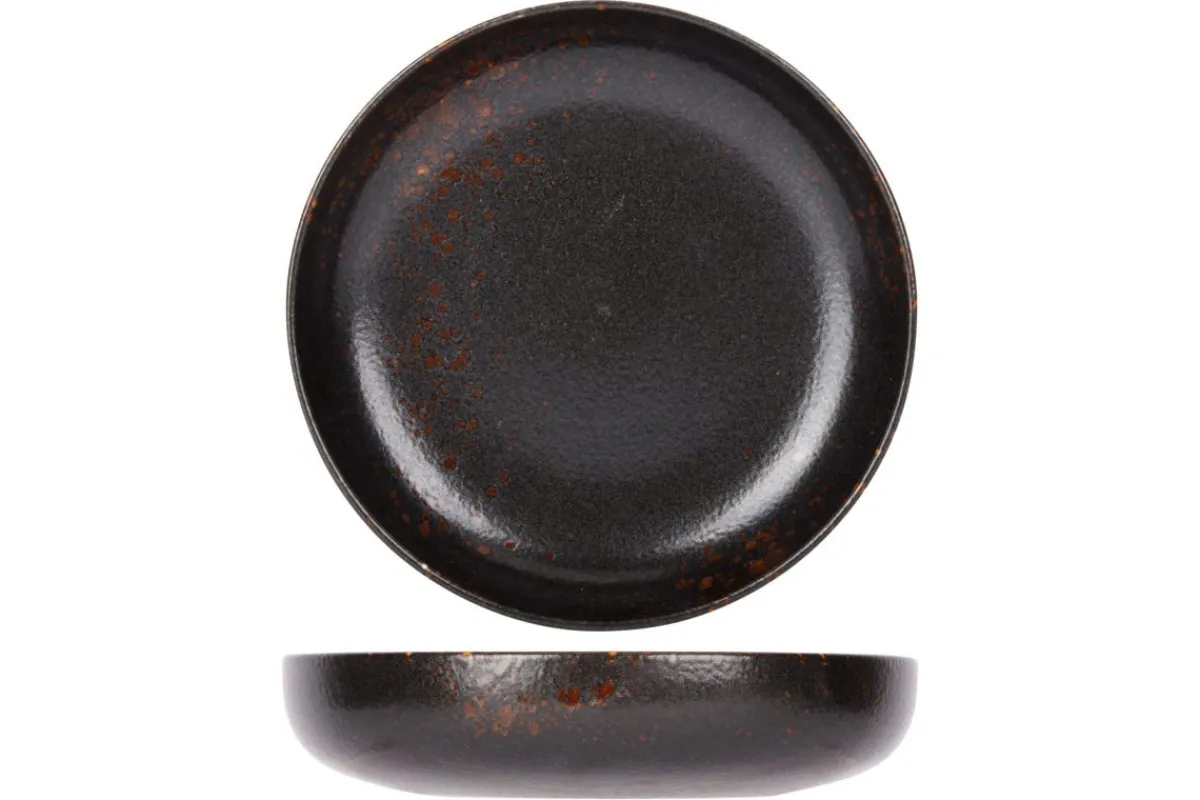 Assiette creuse rond noir porcelaine Ø 16 cm Etna - PROOF Online