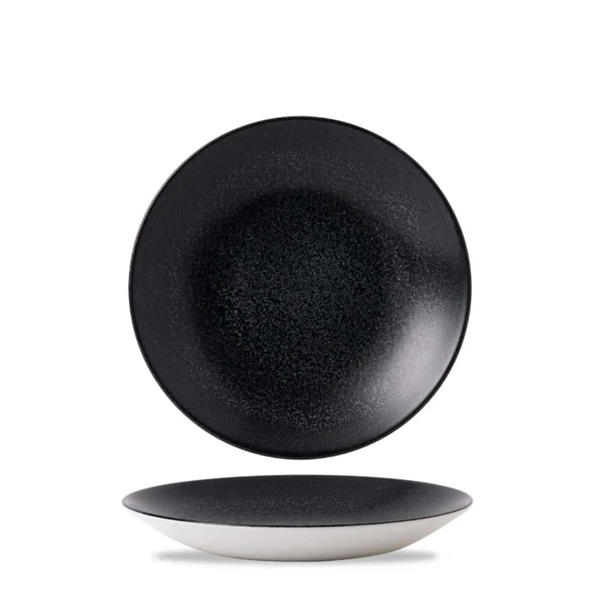 Assiette creuse rond noir porcelaine vitrifiée Ø 25,6 cm Evo Origins - DUDSON Sale