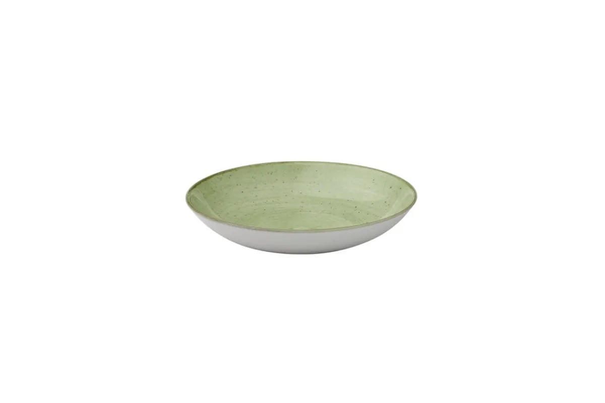 CHURCHILL Assiette creuse rond Sage Green porcelaine vitrifiée Ø 24,8 cm Stonecast Sage