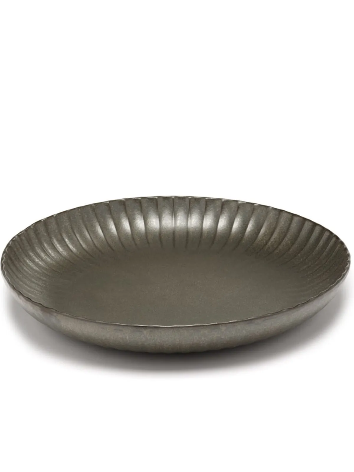 Assiette creuse rond vert grès émaillé Ø 32 cm Inku - SERAX Discount