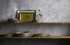 DUDSON Assiette creuse rond vert porcelaine vitrifiée Ø 25,6 cm Harvest