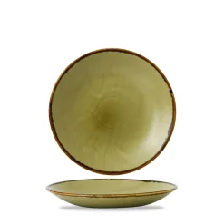 DUDSON Assiette creuse rond vert porcelaine vitrifiée Ø 25,6 cm Harvest