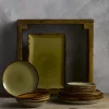 DUDSON Assiette creuse rond vert porcelaine vitrifiée Ø 27,8 cm Harvest Outlet