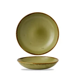 DUDSON Assiette creuse rond vert porcelaine vitrifiée Ø 27,8 cm Harvest Outlet
