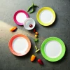 ARCOROC Assiette creuse rond vert verre opal Ø 22,5 cm Brush Online