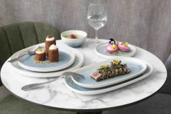 PRO.MUNDI Assiette de présentation ovale ivoire grès émaillé 33,5 cm Pacific Hot