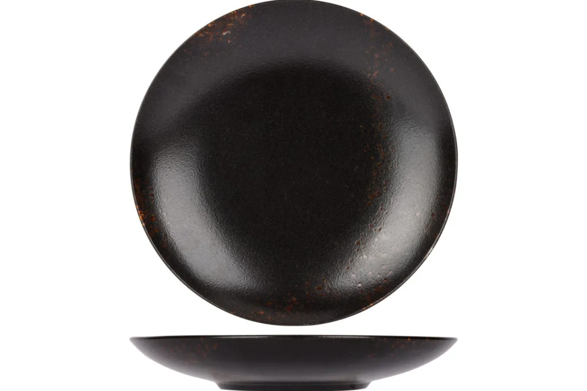 Assiette de présentation rond noir porcelaine Ø 30 cm Etna - PROOF Discount