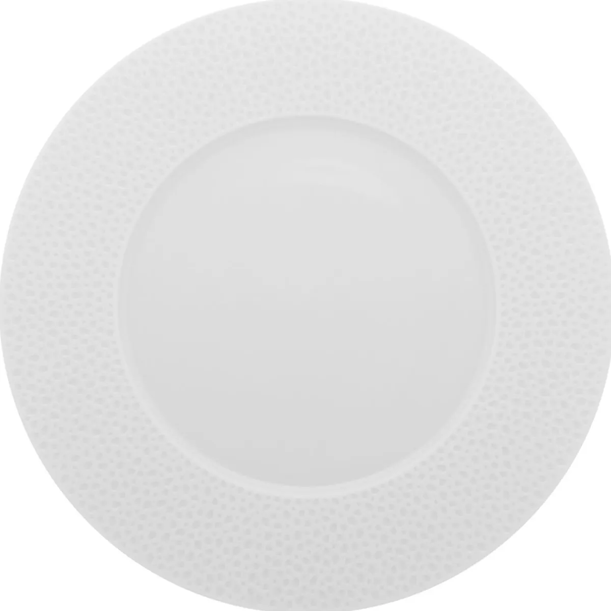 Assiette de présentation rond blanc porcelaine de limoges Ø 32 cm L' Perles De Rosee Blanches - DEGRENNE