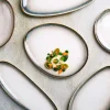 Assiette à dessert ovale blanc porcelaine 21x17 cm Akoya - PROOF Clearance