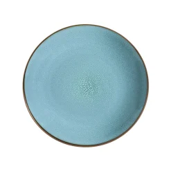 MEDARD DE NOBLAT Assiette à dessert rond turquoise grès émaillé Ø 21 cm Feeling Discount