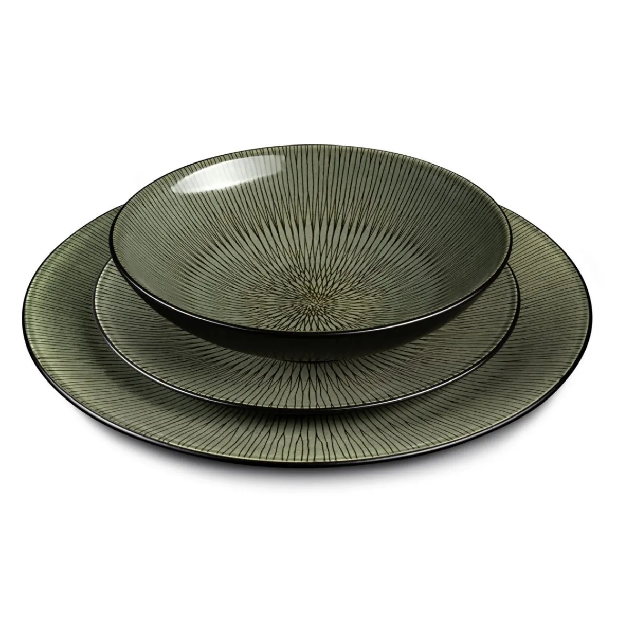 Assiette à dessert rond vert grès émaillé Ø 20,5 cm Hypnose - MEDARD DE NOBLAT Hot