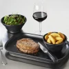 Assiette à entrecôte rectangulaire noir porcelaine culinaire 32x21 cm Les Essentiels - REVOL Discount