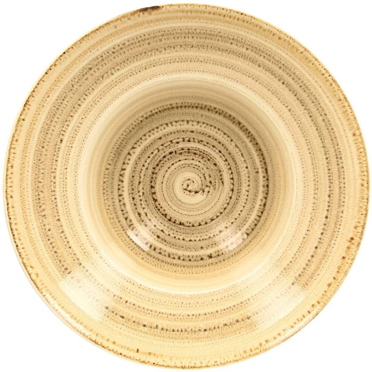 Assiette extra creuse rond beige porcelaine vitrifiée Ø 26,1 cm Twirl - RAK Sale