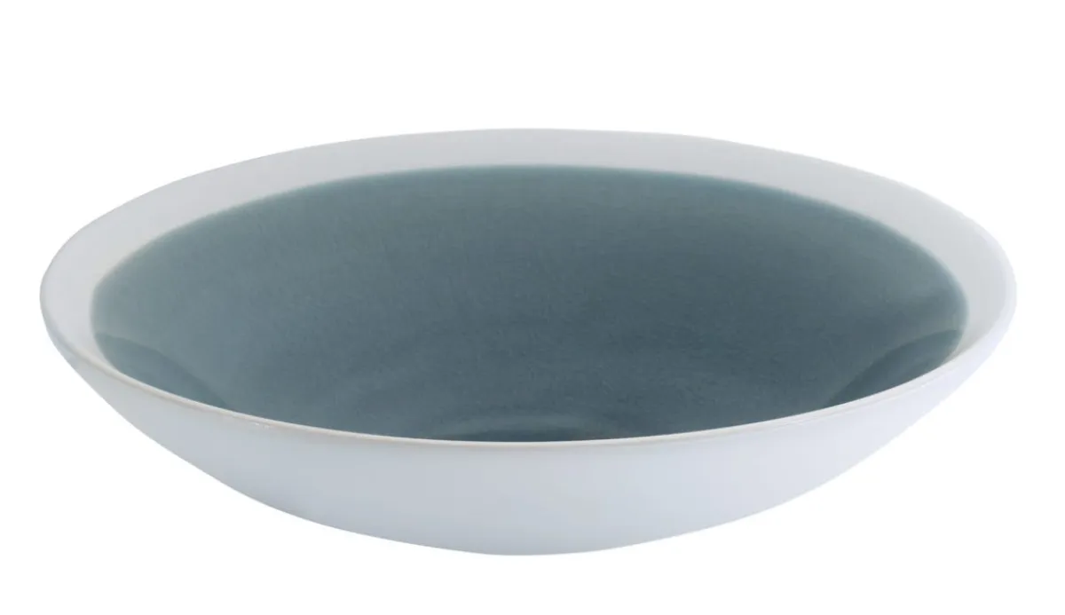 PRO.MUNDI Assiette extra creuse rond bleu grès émaillé Ø 24 cm Winter Outlet