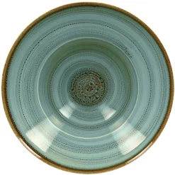 Assiette extra creuse rond bleu porcelaine vitrifiée Ø 26,1 cm Twirl - RAK Best