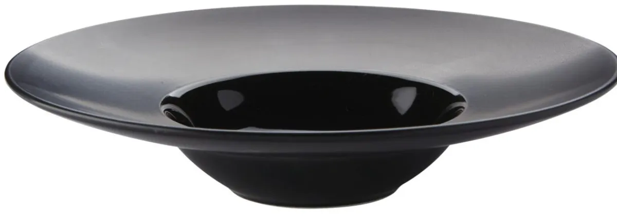 Assiette extra creuse rond noir grès émaillé Ø 27 cm Chic & Mat - PRO.MUNDI Outlet