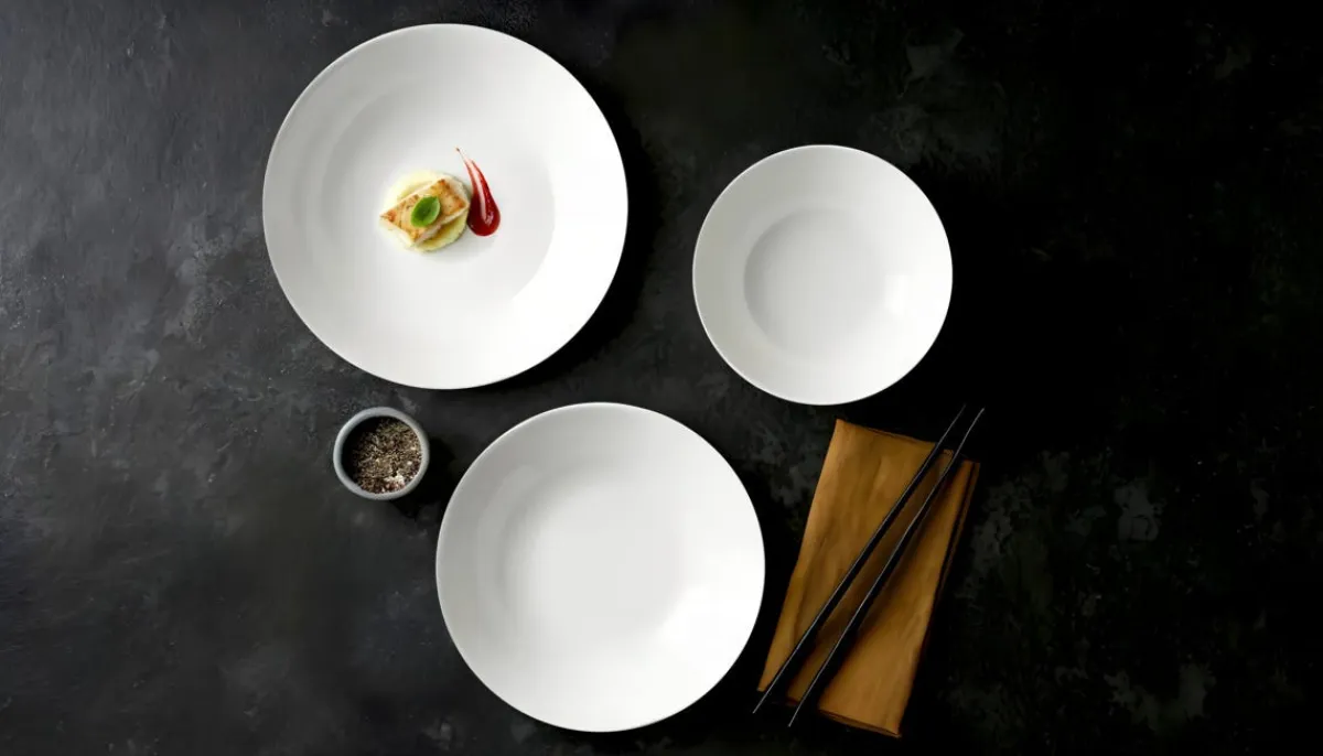 ACCOLADE Assiette gastro creuse rond blanc porcelaine Ø 25 cm Gusto Clearance