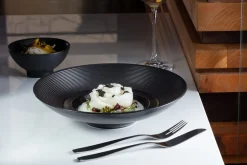 RAK Assiette gourmet rond noir porcelaine vitrifiée Ø 25,6 cm Edge Discount