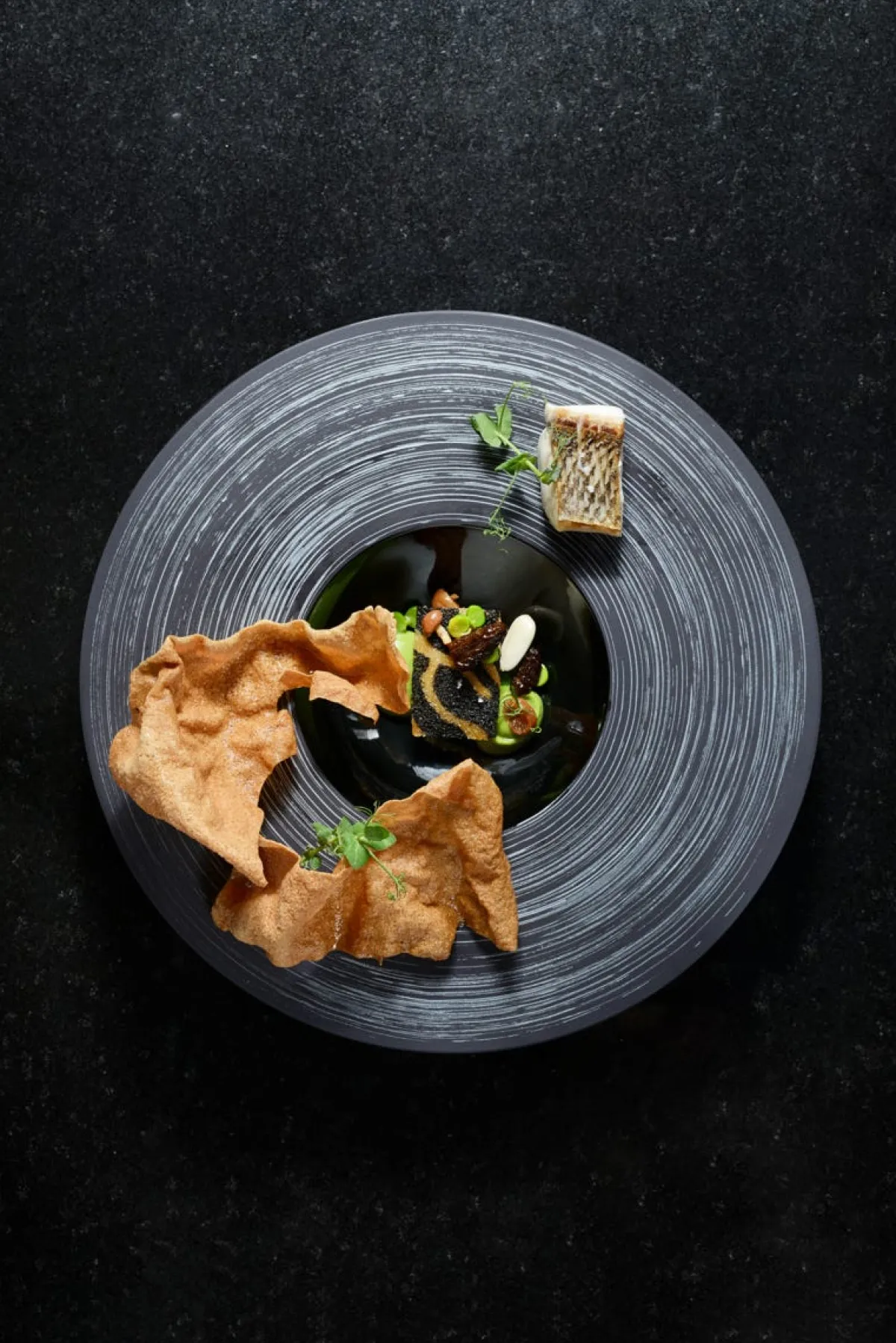 Assiette gourmet rond noir porcelaine culinaire Ø 30,3 cm Sphere - REVOL New