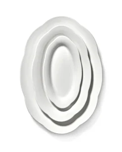 Assiette haute ovale blanc porcelaine 30x21 cm Silhouette - SERAX Hot
