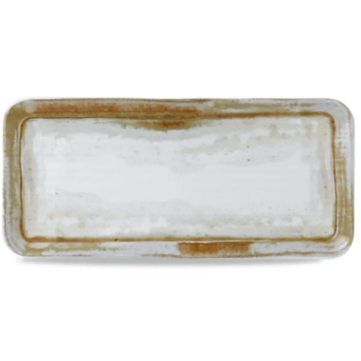 DUDSON Assiette organique beige porcelaine vitrifiée 35x16 cm Finca Sanstone Outlet