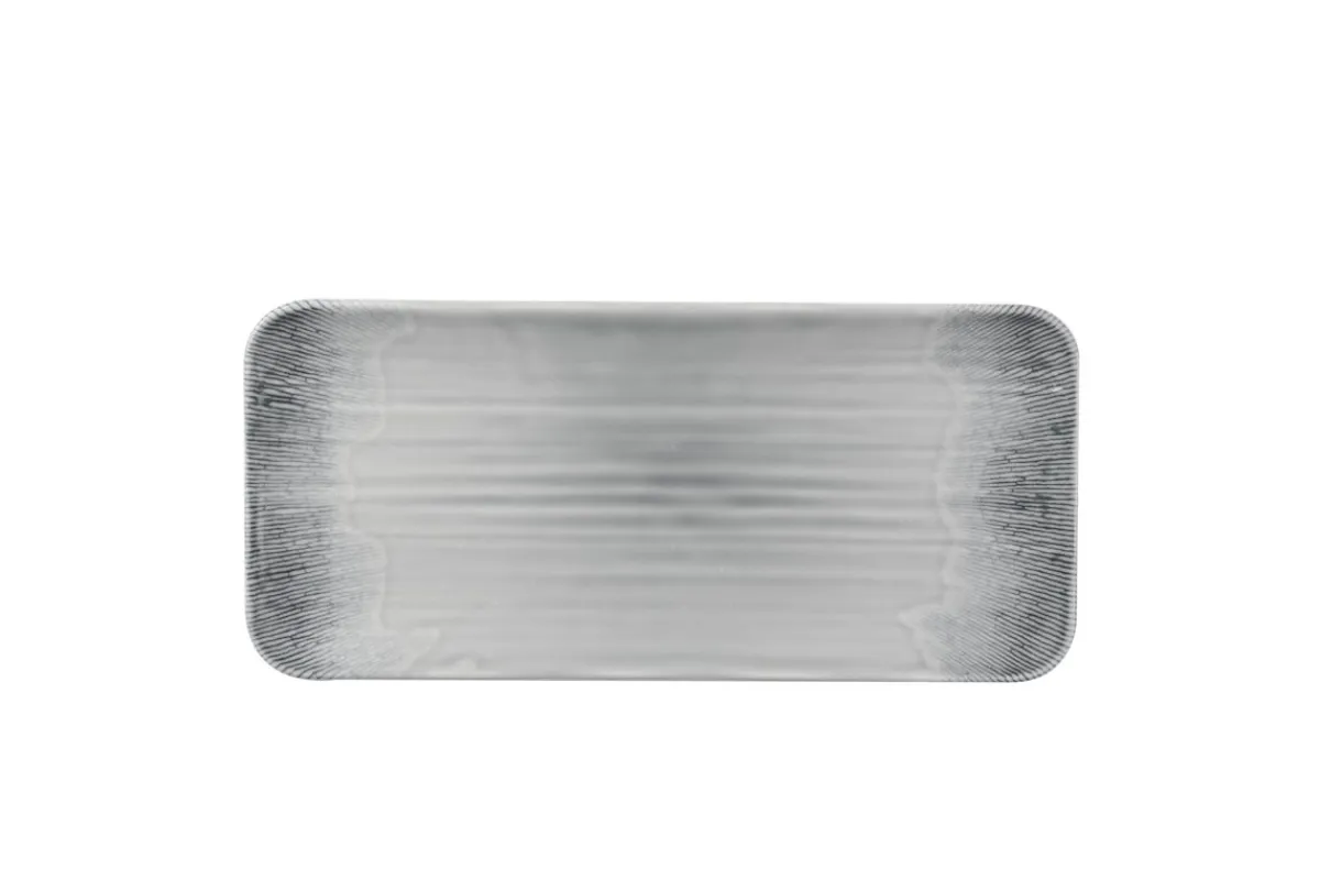 DUDSON Assiette organique bleu porcelaine vitrifiée 35x16 cm Harvest Flux Discount