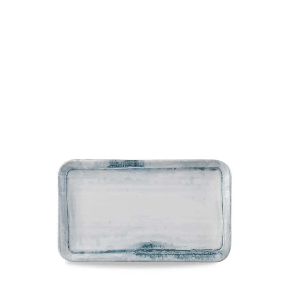 Assiette organique bleu porcelaine vitrifiée 27x16 cm Finca Limestone - DUDSON