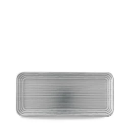 DUDSON Assiette organique gris porcelaine vitrifiée 35x16 cm Harvest Norse Clearance