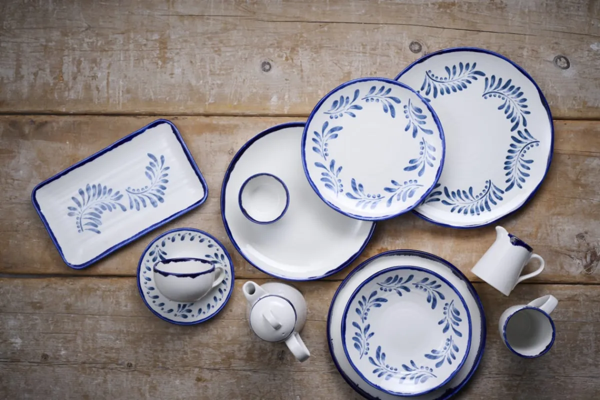DUDSON Assiette organique Ink porcelaine vitrifiée 35x16 cm Harvest Mediterranean Outlet