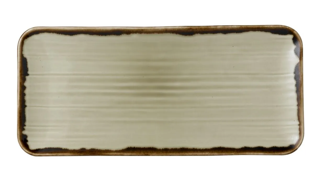 DUDSON Assiette organique Linen porcelaine vitrifiée 35x16 cm Harvest Outlet