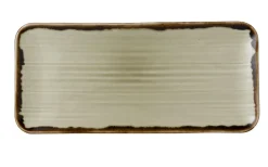 Assiette organique Linen porcelaine vitrifiée 27x16 cm Harvest - DUDSON Best
