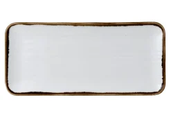 DUDSON Assiette organique Natural porcelaine vitrifiée 27x16 cm Harvest Clearance