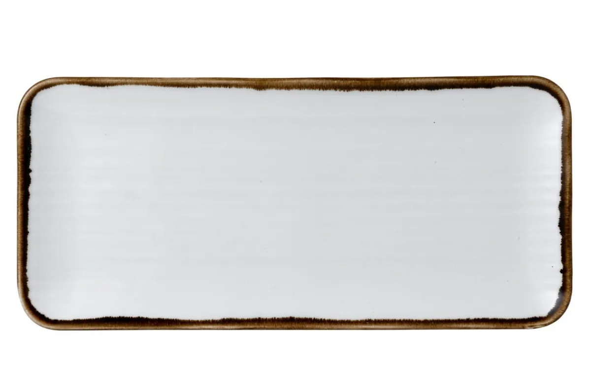 Assiette organique Natural porcelaine vitrifiée 35x16 cm Harvest - DUDSON Online